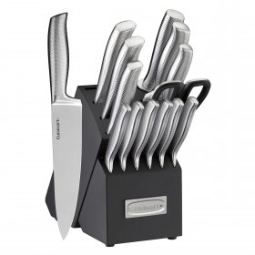 C77SS-15PG 15pc German Stainless Steel Hollow Handle Block Set Cuisinart New