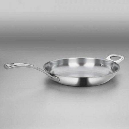 FCT22-30H French Classic Tri-Ply Stainless Cookware 12"" Frying Pan with Helper Handle Cuisinart New