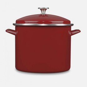 EOS126-28R Chef Classic Enamel on Steel Cookware 12 Quart Stockpot with Cover Cuisinart New