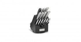 C77SS-15PBR 15 Piece Stainless Steel Rotating Block Set - Black Cuisinart New