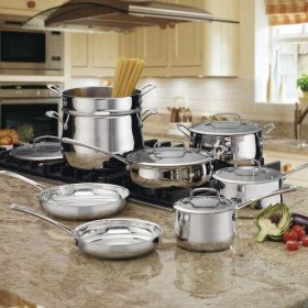 44-13 13 Piece Contour? Stainless Set Cuisinart New