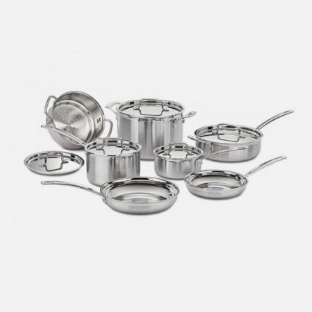 MCP-12N MultiClad Pro Triple Ply Stainless Cookware 12 Piece Set Cuisinart New