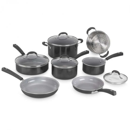 54C-11BK 11 Piece Set Ceramica XT Nonstick Cookware Cuisinart New