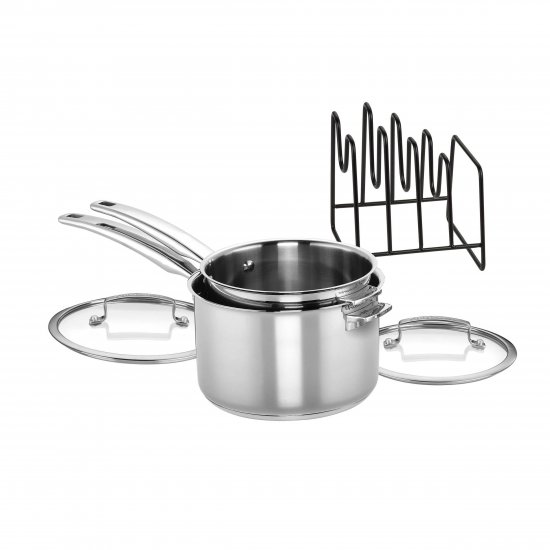 N9119-5 SmartNest? Stainless Steel 5 Piece Saucepan Set Cuisinart New