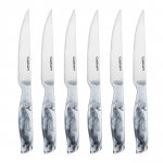 C77MB-6PSKW 6pc White Marble Steak Knife Set Cuisinart New