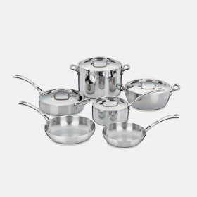 FCT-10 French Classic Tri-Ply Stainless Cookware 10 Piece Set Cuisinart New