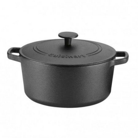 PCI650-25 Chef's Classic? Pre-Seasoned Cast Iron 5 Quart Casserole with Cover Cuisinart New