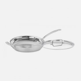 MCP22-30HCN MultiClad Pro Triple Ply Stainless Cookware 12"" Skillet with Helper Handle & Cover Cuisinart New