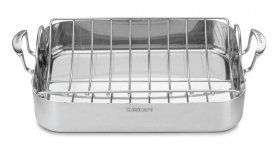 MCP117-16BR MultiClad Pro Triple Ply Stainless Cookware 16" Roasting Pan with Rack Cuisinart New