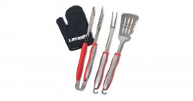 CGS-134 Grilling Tool Set with Grill Glove, Red (3-Piece) Cuisinart New
