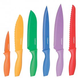 C55-01-12PCKS 12 Piece Nonstick Color Knife Set with Blade Guards Cuisinart New