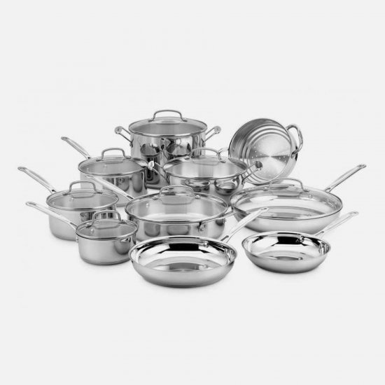 77-17N Chef\'s Classic? Stainless 17 Piece Chef\'s Classic? Stainless Set Cuisinart New