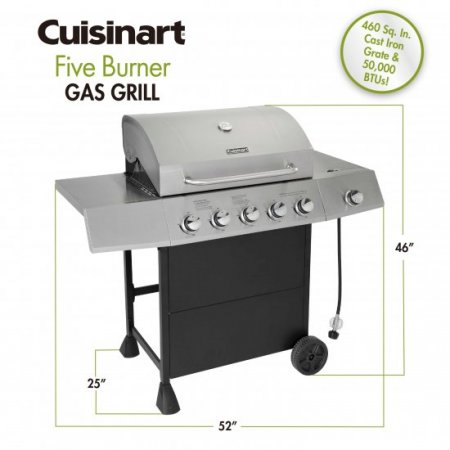 Five Burner Gas Grill Cuisinart New