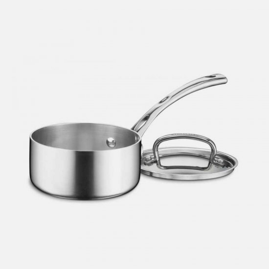 FCT19-14 French Classic Tri-Ply Stainless Cookware 1 Quart Saucepan with Cover Cuisinart New