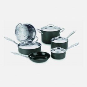 GG-10 GreenGourmet? Hard Anodized 10 Piece Set Cuisinart New