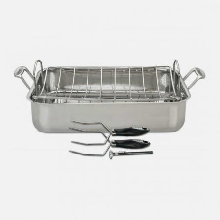 7117-16RS Chef's Classic? Stainless 5 Piece Chef's Classic? Stainless Roaster Set Cuisinart New