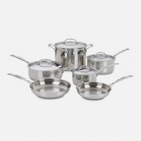 77-10 Chef's Classic? Stainless 10 Piece Set Cuisinart New