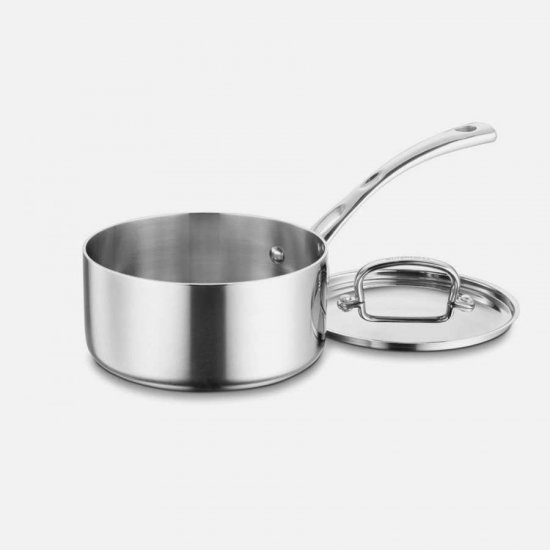 FCT19-18 French Classic Tri-Ply Stainless Cookware 2 Quart Saucepan with Cover Cuisinart New