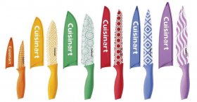 C55-12PR2 12 Piece Printed Color Knife Set with Blade Guards Cuisinart New