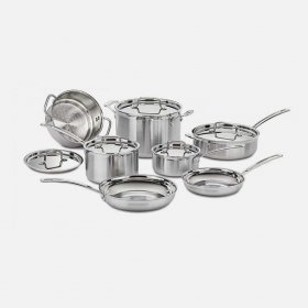 MCP-12N MultiClad Pro Triple Ply Stainless Cookware 12 Piece Set Cuisinart New