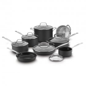 66-14N Chef's Classic? Nonstick Hard Anodized 14 Piece Set Cuisinart New
