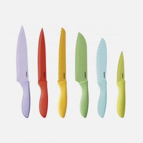 C55-12PCER1 12 Piece Ceramic Coated Color Knife Set with Blade Guards Cuisinart New