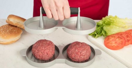 CABP-320 Cast Aluminum Double Burger Press Cuisinart New