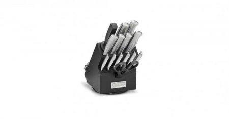 C77SS-15PBR 15 Piece Stainless Steel Rotating Block Set - Black Cuisinart New