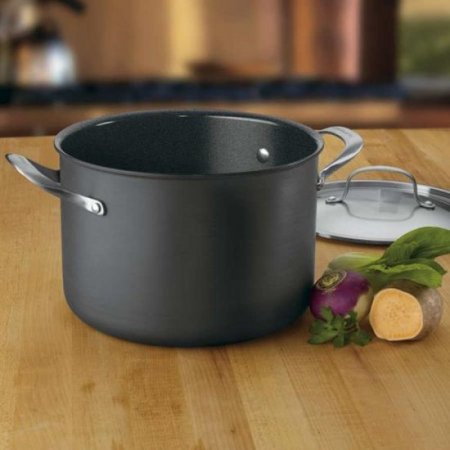 GG66-24 GreenGourmet? Hard Anodized 8 Quart Stockpot with Cover Cuisinart New