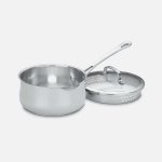 419-18P Contour? Stainless 2 Quart Pour Saucepan with Cover Cuisinart New