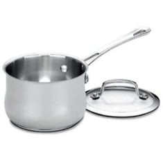 419-14 Contour? Stainless 1 Quart Saucepan with Cover Cuisinart New